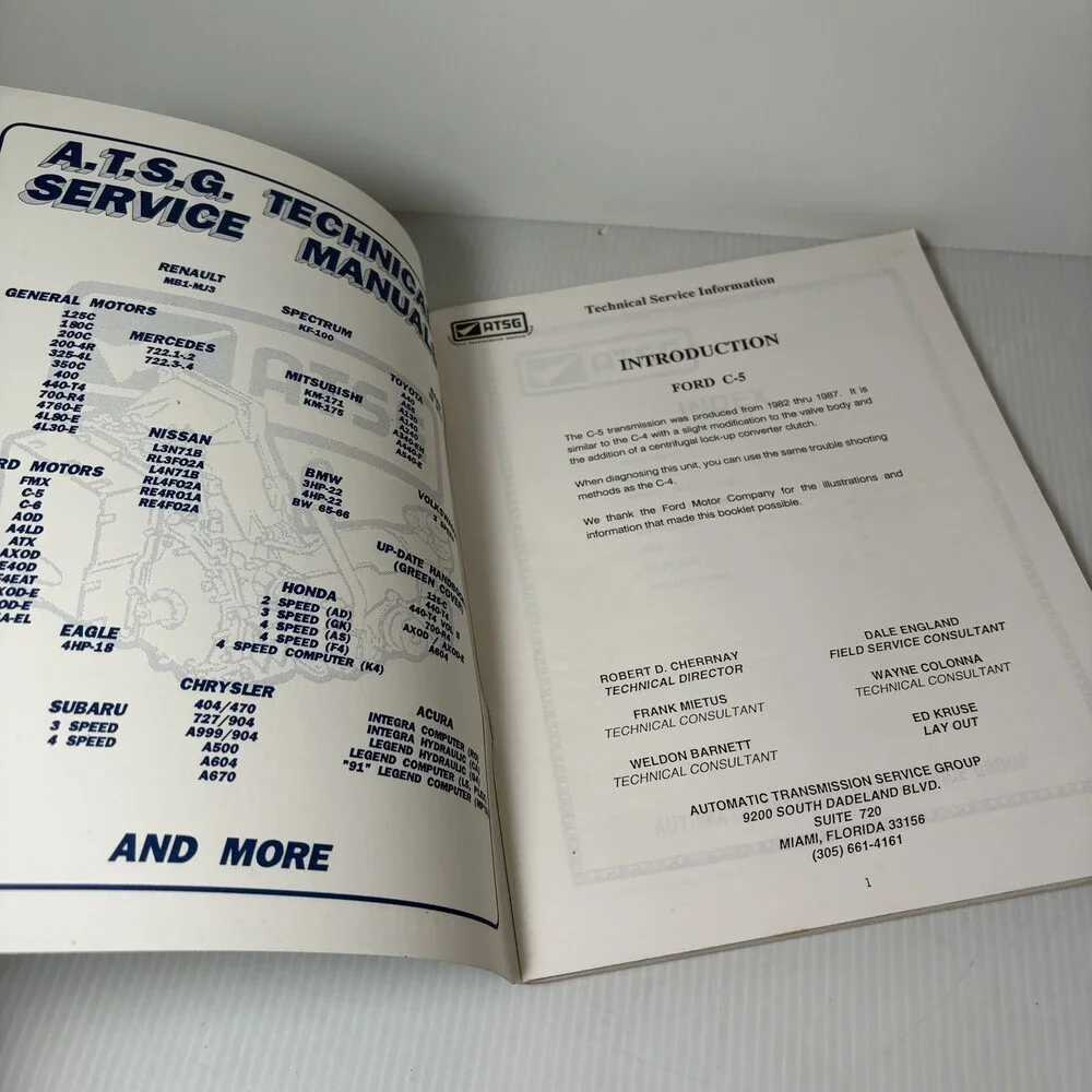 ATSG Ford C-5 Techtran Automatic Transmission Service Manual Revised Edition